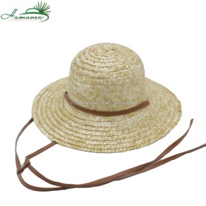 Sombrero de paja blanco natural de alta calidad con una correa de barbilla hecha de cuero-modelo HA315 EXPORTACIÓN DE Vietnam - Product Image 3