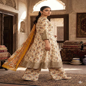 ชุดเสื้อผ้าสำเร็จรูปสำหรับผู้หญิง ดีไซน์แบบชัลวาร์ คามีซ สำหรับผู้หญิงชาวปากีสถาน ชุดเสื้อผ้าสำเร็จรูปสำหรับฤดูร้อน ชุดเสื้อผ้าสำเร็จรูปสำหรับผู้หญิง - Product Image 1