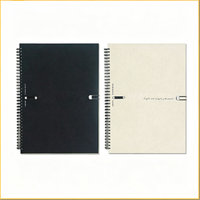 Cahier d'exercices imprimé sur mesure avec reliure spirale, bon marché, format A4, pour l'école, couverture en cuir, couverture en papier kraft