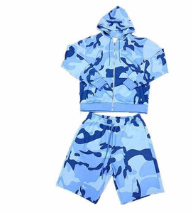 Export Quality Custom Made Windbreaker Short Set Sportswear Two Piece Short Hoodie Sets Zipper High Street Windbreaker Set - Product Image 4