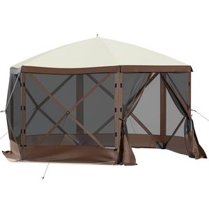 Tenda Pop-up a 6 Lati 3x3 Metri con Finestre a Rete, Borsa per il Trasporto e Picchetti da Terra - Product Image 3