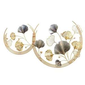 Decoración de pared de metal, arte moderno abstracto con diseño de hojas, escultura colgante de hierro para sala de estar, dormitorio, hotel, decoración de interiores del hogar. - Product Image 6