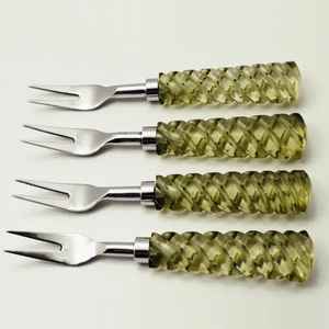 Tenedor de acero inoxidable de lujo personalizado con mango de resina epoxi para bodas, eventos, restaurantes, juego de accesorios de cocina elegantes hechos a mano. - Product Image 2