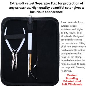 Professional Hair Extension Tools Kit <b>Beads</b> Crimping MicroLink Removal Plier Pulling Hook Threading Loop stainless steel Tool - Product Image 5