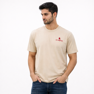 Custom Men's Regular Fit <b>Back</b> Puff Printing Logo Heavyweight 200gsm Solid Leisure O-Neck Cotton Anti-Wrinkle Short <b>T</b>-Shirt - Product Image 1