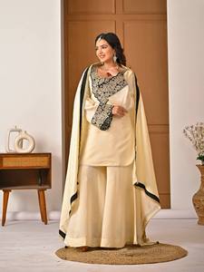 เสื้อคุर्ตา/คุर्ติ แบรนด์ Ramdev Trading สำหรับผู้หญิง รุ่น Fendy Heavy Roman Silk ผ้าไหมโรมันเนื้อหนา ทันสมัย เหมาะสำหรับงานปาร์ตี้ งานแต่งงาน งานเทศกาลดีวาลี ใส่ได้ทุกฤดู ทรงปกติ แห้งเร็ว - Product Image 2