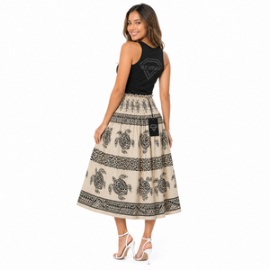 Women Hawaiian Beach Floral New Maxi Skirt Tropical Island Autumn Vacation Casual Lightweight Breathable Flowy Natural - Product Image 1
