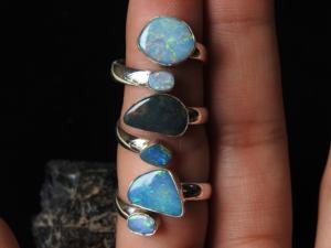 แหวนโอปอลออสเตรเลียแบบดับเบิ้ลปรับขนาดได้-เงินแท้925-พลอยประจำเดือนตุลาคม-เครื่องประดับทำมือ-ของขวัญสำหรับเธอ - Product Image 6