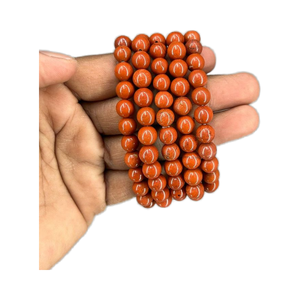 Pulsera de cristal de jaspe rojo de 8mm de alta calidad hecha a mano ajustable religioso Feng Shui energía curativa mujeres hombres - Product Image 1