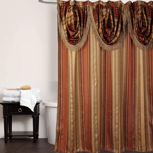 Contempo 12pc Luxury Classic Bathroom Shower <b>Curtain</b> Set with Contemporary Fabric and 12 Shower <b>Curtain</b> <b>Hooks</b> - Product Image 6