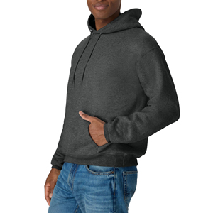 Sudadera con Capucha Gris Oscuro para Hombre, Corte Regular, Felpa de Algodón, Estilo Casual para Otoño, con Bolsillo Delantero y Capucha con Cordón Ajustable - Product Image 3