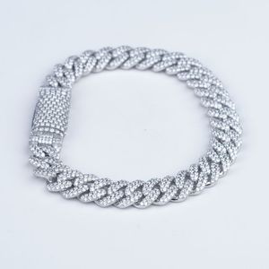Manufacture HipHop 925 Sterling Silver Rhodium Moissanite Fine Jewelry Luxury Women Men 10mm Chain Link Cuban Bracelet <b>Gift</b> - Product Image 3