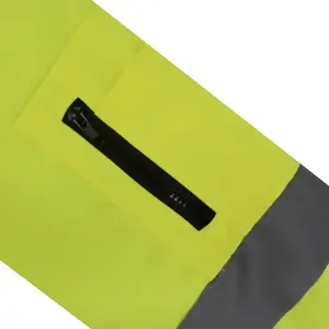 เสื้อแจ็คเก็ตบอมเบอร์แบบขายส่ง คอขนแกะ สีดำ โพลีเอสเตอร์/คอตตอน ยูนิเซ็กซ์ สะท้อนแสง สำหรับเจ้าหน้าที่รักษาความปลอดภัย เสื้อกันลม เสื้อแจ็คเก็ตฤดูหนาว - Product Image 5