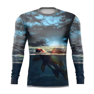 T-shirt décontracté à manches longues pour homme, col rond, coupe classique, en coton/fibre de bambou, tricoté, respirant et à séchage rapide, design uni - Product Image 3
