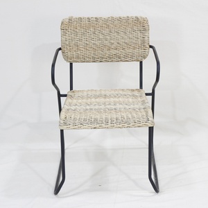 Fauteuil ergonomique moderne en fer, style minimaliste, durable, résistant aux intempéries, pour salle à manger intérieure et extérieure - Product Image 5