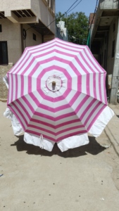 Parasol de jardin unique à motif imprimé en relief, style bohème indien, parasol de plage, protection solaire pour terrasses, fait main - Product Image 4