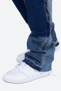 Jean en denim tricoté rétro gothique pour homme, coupe ample, non extensible, délavage clair, jambe droite, jambe large, taille moyenne et grande taille - Product Image 5