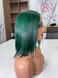 วิกผมสีเขียวเข้มไล่ระดับสีพร้อม2x4ปิด | ผมมนุษย์เวียดนามยาวสองชั้น - Product Image 5