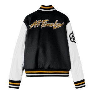 MUESTRA GRATUITA Chaqueta Varsity con Parche Bordado Personalizado, Chaqueta Varsity de Baloncesto 100% Cuero PU, la mejor calidad a un precio razonable - Product Image 2