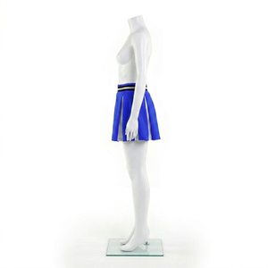 Ensembles de danse pour filles de 6 à 16 ans, haut court imprimé avec jupe plissée, 2 pièces, uniformes de cheerleading avec boules de fleurs, 100% polyester - Product Image 4