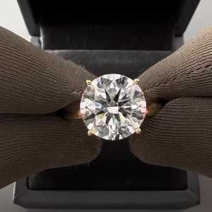 Bagues de fiançailles solitaires en or massif 14K avec diamant de laboratoire rond de 2 carats, sertis à griffes, pour anniversaire, mariage, vente en gros - Product Image 3
