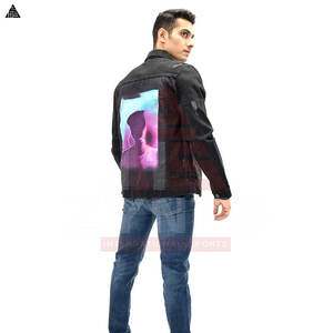 โรงงานผลิตเสื้อแจ็คเก็ตผ้าเดนิมคอตตอนแบบกำหนดเอง ผู้ผลิตเสื้อแจ็คเก็ตยีนส์ผู้ชายแบบ OEM ซักสีพิเศษตามสั่ง - Product Image 2