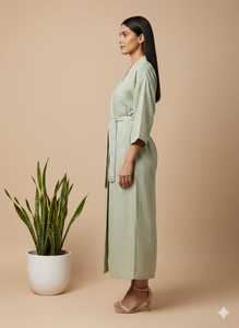 Floral Print Kaftan Midi Dress Long Cotton Caftan Women Beach Coverup <b>Boho</b> Loungewear Indian Ethnic Wear Natural Waist Stylish - Product Image 4