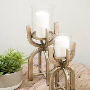 Golden Aluminium <b>Candle</b> Holder Handmade Customized Metal <b>Candle</b> Holder For Home & Garden Decoration <b>Wedding</b> Centerpieces - Product Image 4