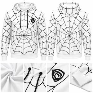 Spider-<b>Man</b> Solid Pocket Hooded Sweatshirt Unisex White <b>Black</b> Casual Knitted <b>Fleece</b> Lined Eco-Friendly 100% Cotton Regular Fit - Product Image 6