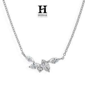 Delicado Collar con Hoja de Diamante Corte Marquesa, Plata de Ley 925, Colgante Floral Minimalista para Mujer, Joyería Fina para Uso Diario - Product Image 1