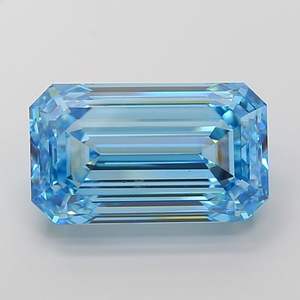 Diamante Cultivado en Laboratorio CVD, Corte Esmeralda, Claridad VVS, Color Azul Intenso, Corte EX-VG para Joyería Personalizada, Certificado IGI - Product Image 1