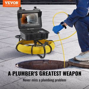 Telecamera per Ispezione Fognature Impermeabile IP68 da 230 Ft/70 m con Schermo da 9 Pollici, 12 LED Regolabili, Funzione DVR per Ispezione Tubazioni - Product Image 2