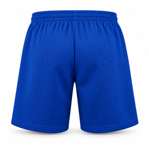 Shorts de sport pour enfants en maille bleue avec cordon de serrage, shorts décontractés pour l'entraînement au basketball - Product Image 6