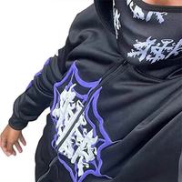 Sweat à capuche zippé personnalisé Y2K Streetwear, motif toile d'araignée gothique, squelette, coupe oversize, pour homme, épais, hiver, 100% coton