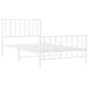 Estructura de Cama Individual de Acero Blanco Resistente, Cama Metálica Rectangular con Excelente Durabilidad - Product Image 4