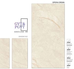 กระเบื้องพอร์ซเลนขัดเงา OPERA CREMA 9 มม. ขนาด 600x1200 มม. / 24x48 นิ้ว ดีไซน์คลาสสิกทันสมัย คุณภาพพรีเมียม ทนไฟ กันลื่น เหมาะสำหรับใช้ในโรงแรม - Product Image 1