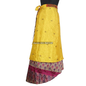 Brazilian <b>Boho</b> Style Summer Wear Comfortable Multi-Color Silk Wrap <b>Skirts</b> Hippie Gypsy Fashion for Free Sizes Plus Sizes Mexico - Product Image 2