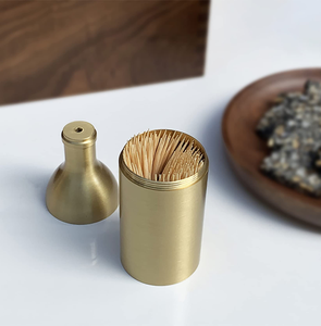 Porte-cure-dents en laiton personnalisable avec logo et taille sur mesure, pour table de dîner royale, objet décoratif, boîte de rangement pour cure-dents à prix avantageux - Product Image 4