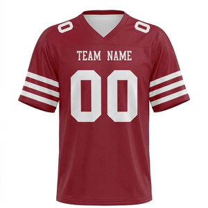 Camiseta de Fútbol Americano Personalizada para Hombre, Transpirable, de Secado Rápido, Manga Corta, Uniforme Deportivo con Logotipo Personalizado - Product Image 1