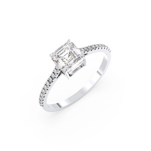 REYES New Arrival Asscher Cut 1.23 Carat Moissanite <b>Solitaire</b> <b>Rings</b> in 925 Sterling <b>Silver</b> GRA Certified Fine Jewelry For Women - Product Image 6