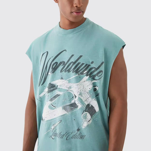 T-shirt sans manches sport élégant pour homme en polyester/coton, séchage rapide et respirant, vêtements de sport d'été pour homme - Product Image 3