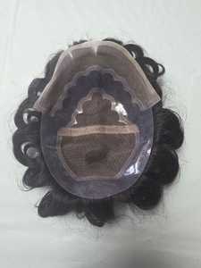 Peluca de Cabello Humano con Frente de Encaje para Hombres, con Ondas Naturales y Estilos Rizados, Parches de Cabello Indio Suave - Product Image 3