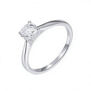 Bague de fiançailles et de mariage classique solitaire à quatre griffes en diamant de laboratoire CVD certifié IGI 1 carat, clarté VVS-VS, couleur E-F, en argent 925 - Product Image 4