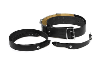 Black Style Belt & Strap Set – <b>Leather</b> Cross Belt <b>Harness</b> for Formal Ceremonial & Cosplay Use - Product Image 1