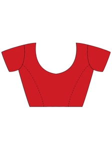 KV Silk Blend <b>Red</b> Embroidered <b>Saree</b> With Unstitched Blouse - Product Image 5