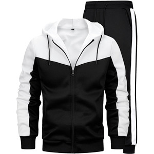 Ensemble de survêtement 2 pièces pour homme, design personnalisé, streetwear, sweat à capuche zippé et pantalon de jogging, 100% coton molletonné, pour l'extérieur - Product Image 4