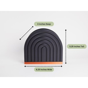 Boîte à mouchoirs design moderne en arc, en plastique vert et beige, support autoportant pour table - Product Image 6