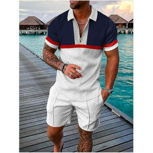 Conjuntos de Verano para Hombre, Camiseta Polo con Cierre y Pantalones Cortos, 2 Piezas, Traje Informal, Estilo Hip Hop, Ropa Urbana - Product Image 6