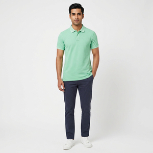 Custom Men's Polo Shirt Soft Cotton Breathable Rib <b>Collar</b> Premium Quality OEM ODM Private Label Clothing Manufacturer Factory - Product Image 6
