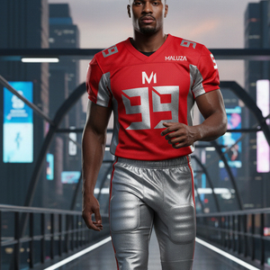 Uniforme de football américain sublimé sur mesure, logo personnalisé, tissu en maille respirant, vêtements d'équipe de football professionnels - Product Image 6